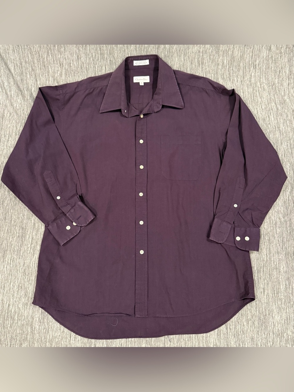 Dior Men's Deep Plum Button-Front Dress Shirt